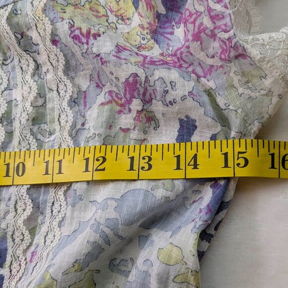 Free People Dress Womens 2 Top Floral Lined Button Up Boho Beach Party Peasant - Picture 6 of 14